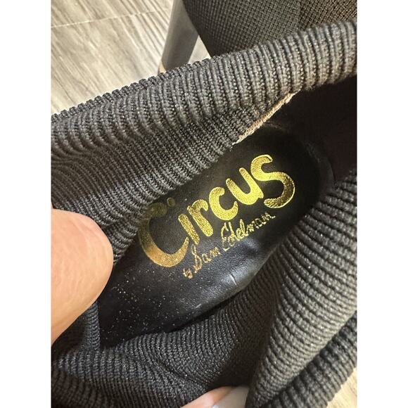 Circus Sam Edelman Size 9 Black White Striped Heeled Sock Boots Emo Whimsigoth - Picture 6 of 10